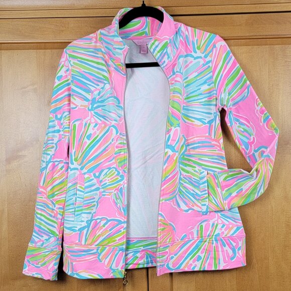 Lilly Pulitzer Reagan Pink Pout Shellabrate Full Zip Jacket - XS - Picture 4 of 12